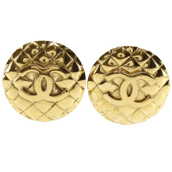 Chanel Coco Mark Gold Gold Plated earring - Picture 1 of 6